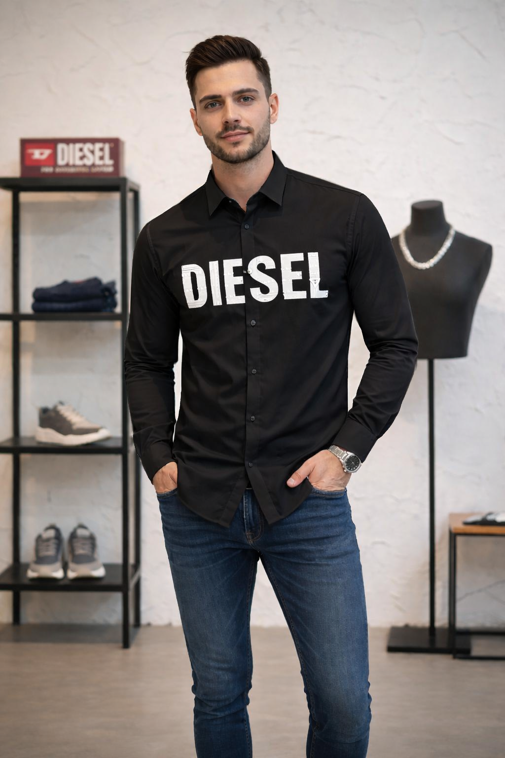 diesel black shirt
