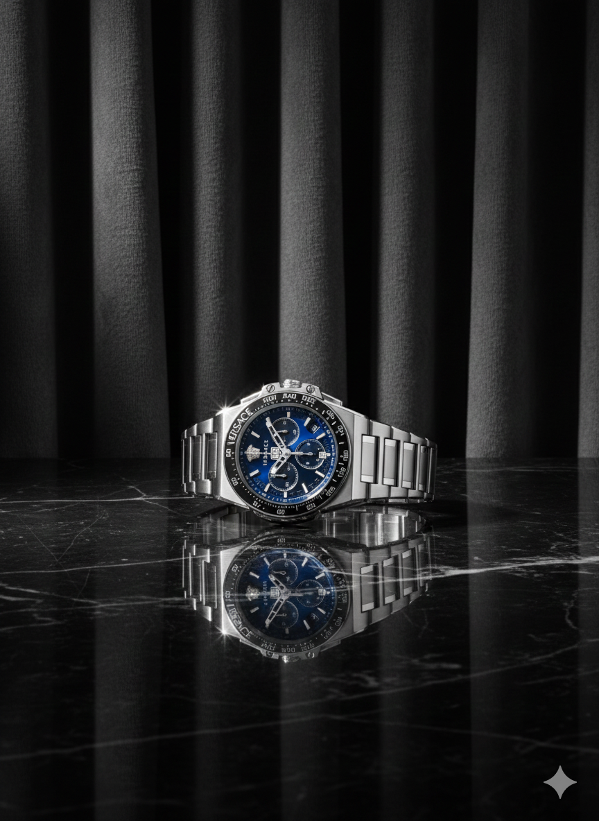 Versace VE7H00423 Greca Extreme Blue Dial Chronograph Men’s Luxury Watch