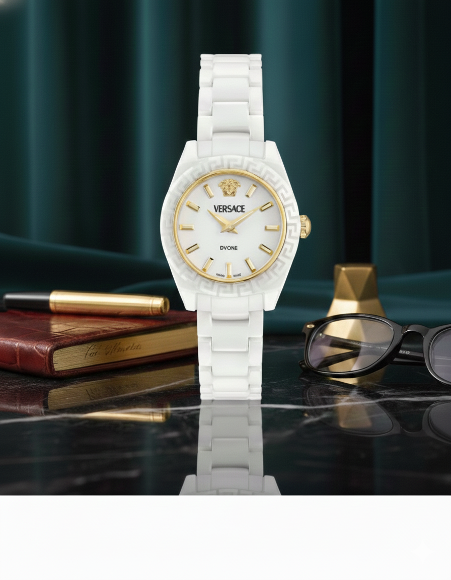 Versace DV One Mini White Ceramic Women’s Analog Luxury Watch