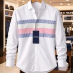 Tommy Hilfiger Men’s White Striped Cotton Shirt