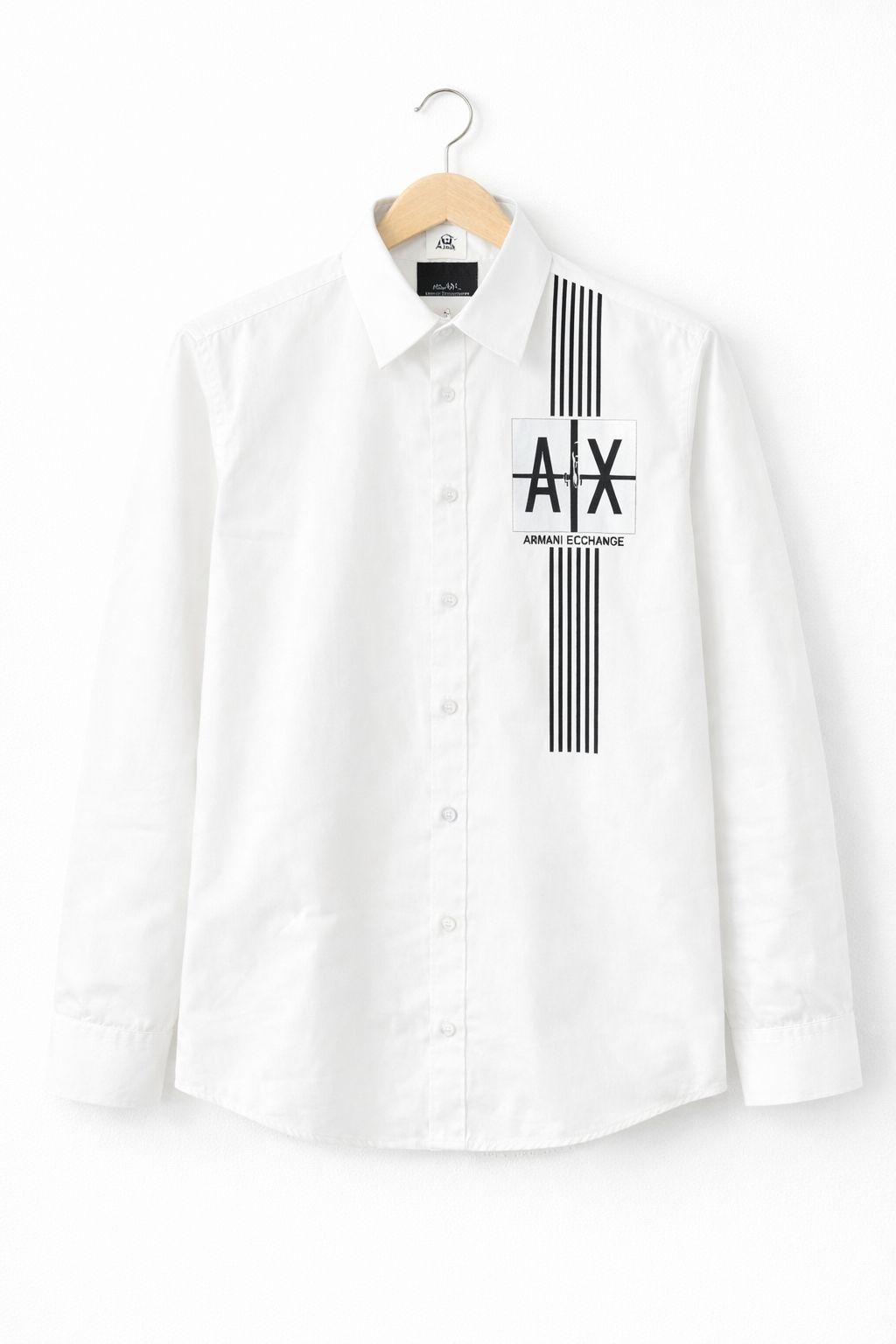 Armani Exchange Men’s White Signature Logo Shirt