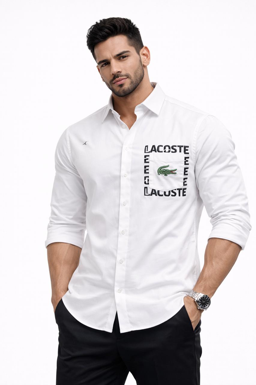 Lacoste Men’s White Signature Logo Shirt