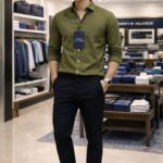 tommy Hilfiger green shrit