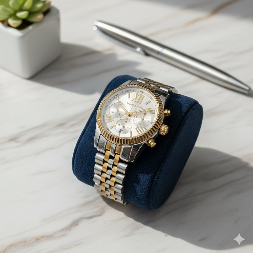 Michael Kors Two-Tone Chronograph Watch – Luxury & Elegance Redefined