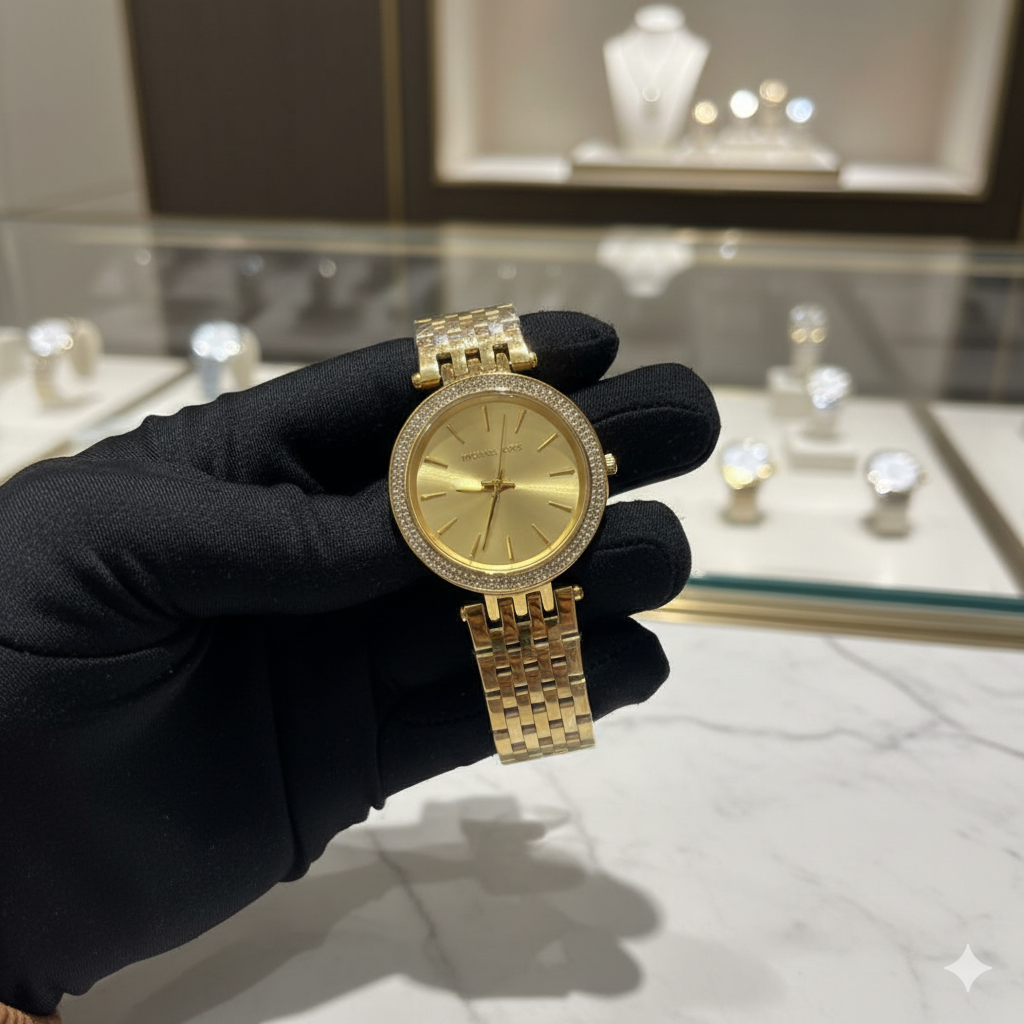 Michael Kors Gold-Tone Luxury Crystal Watch