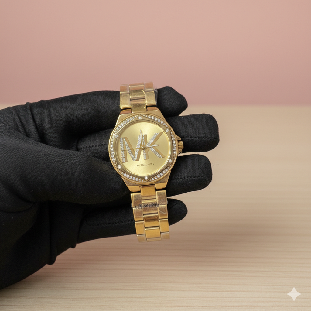 Michael Kors Gold Crystal Dial Luxury Watch
