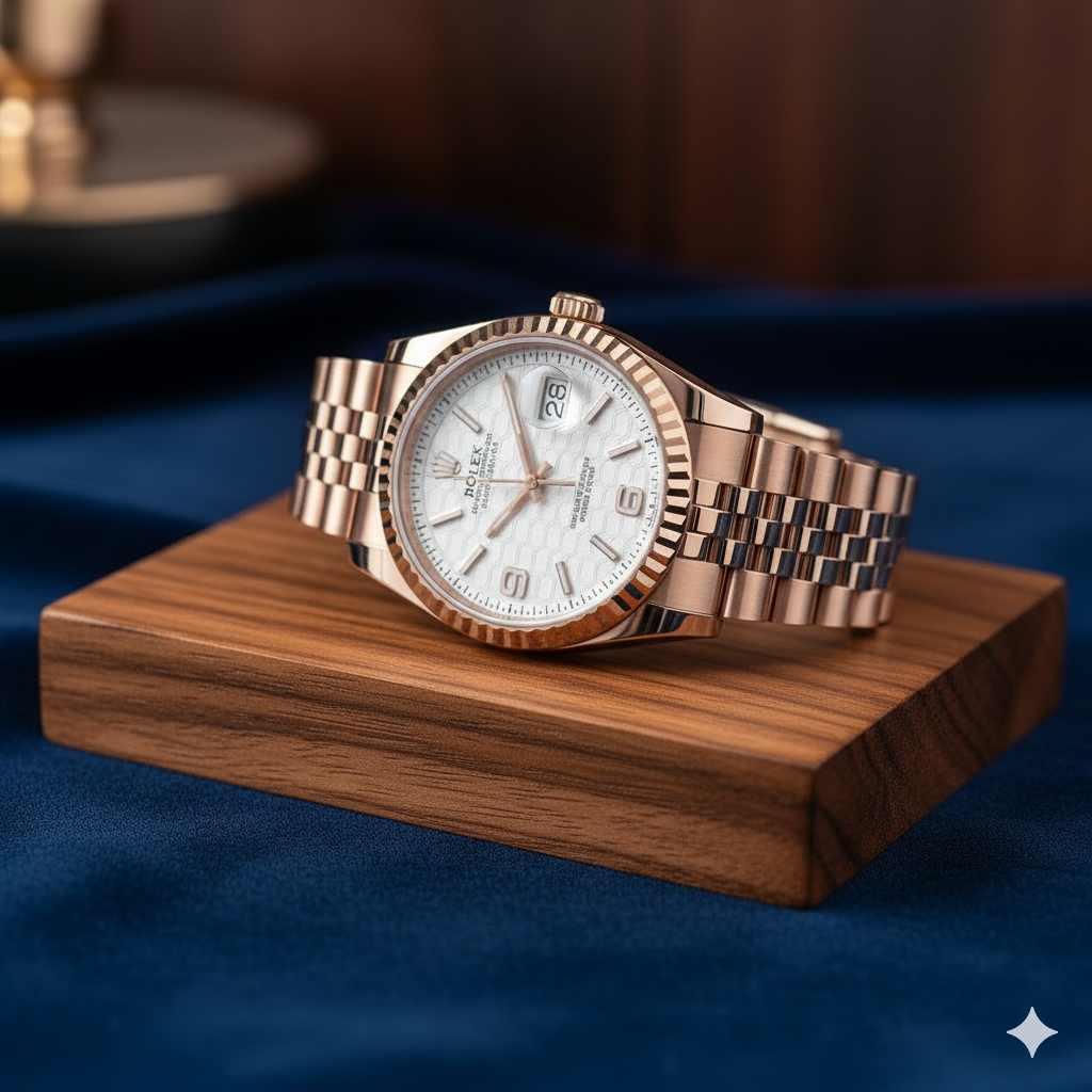 ROLEX LAND Premium Two-Tone Luxury Watch Silver & Rose Gold Elegant Timepiece