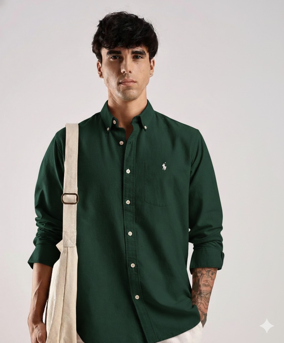 Drezola Best Oxford Premium Slim-Fit Men’s Solid Cotton Shirt