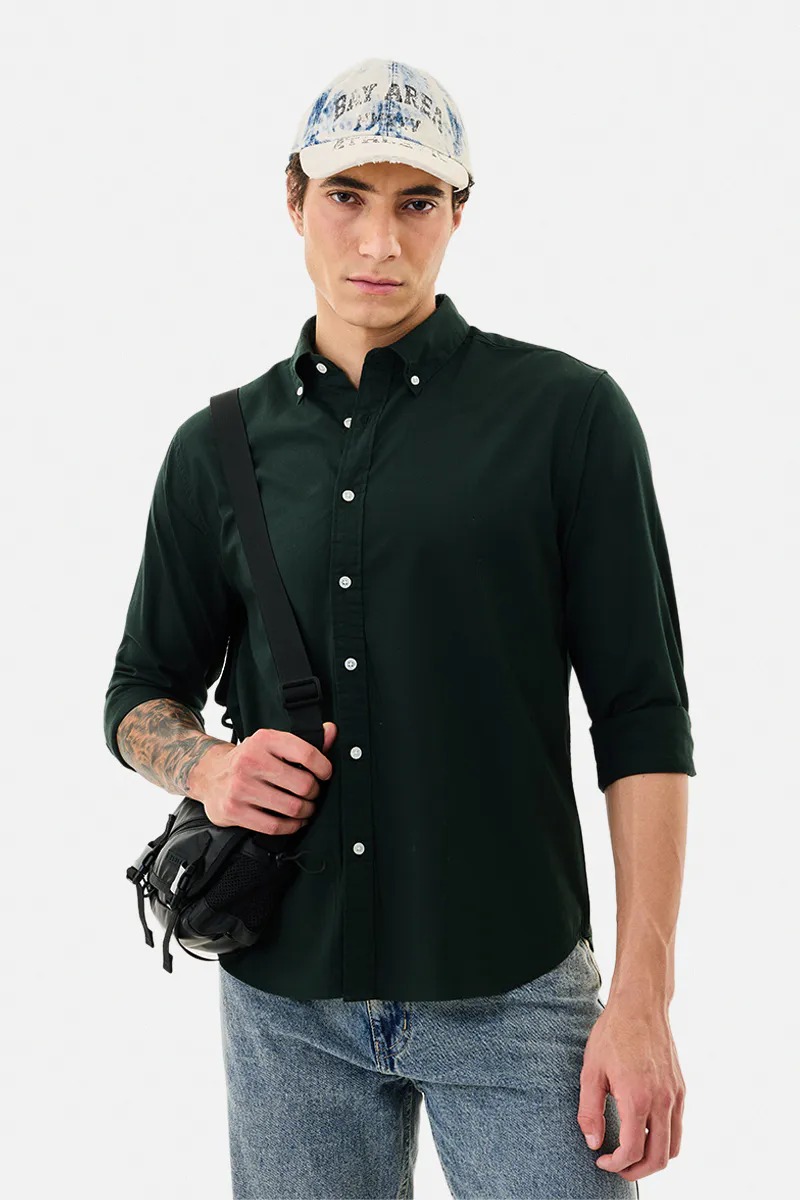 Best Premium Oxford cotton Shirt – Deep Forest Green