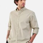 Drezola Best Oxford Men’s Premium Slim-Fit Formal Shirt – Soft Beige
